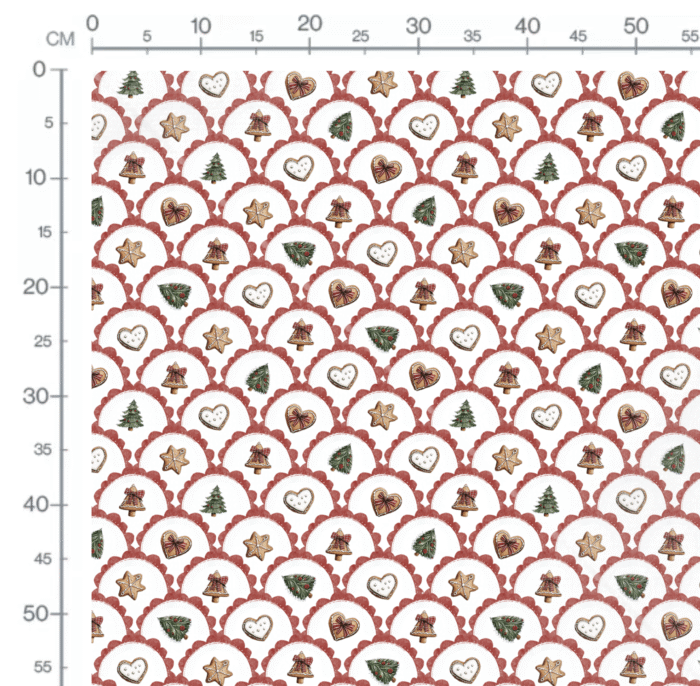 Tissu Imprimé Noel Poésie Gateaux, 10 tissus au choix – Image 2