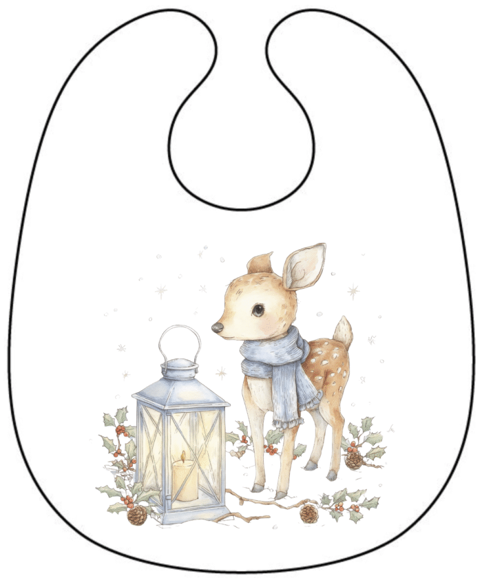Panneau Bavoir de Noel Vintage Biche
