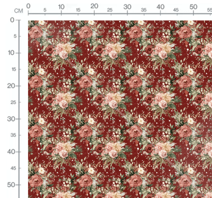 Tissu Imprimé Noel Fleuri Aurelie, 10 tissus au choix – Image 2