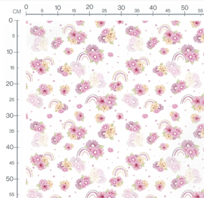 Tissu Imprimé Arc-en-ciel Fleurs Roses, 11 tissus au choix – Image 2