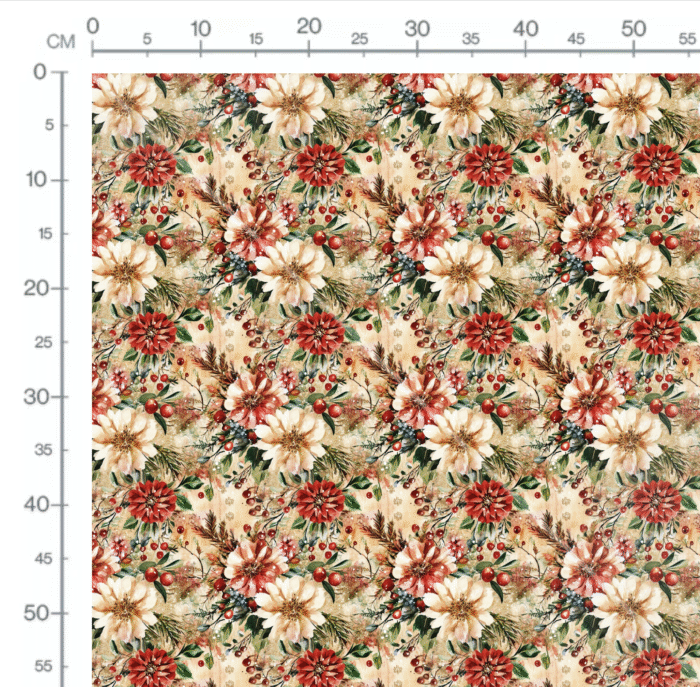 Tissu Imprimé Noel Fleuri Jessica, 10 tissus au choix – Image 2