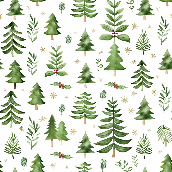 Tissu Imprimé Brindilles Sapin Noel, 11 tissus au choix
