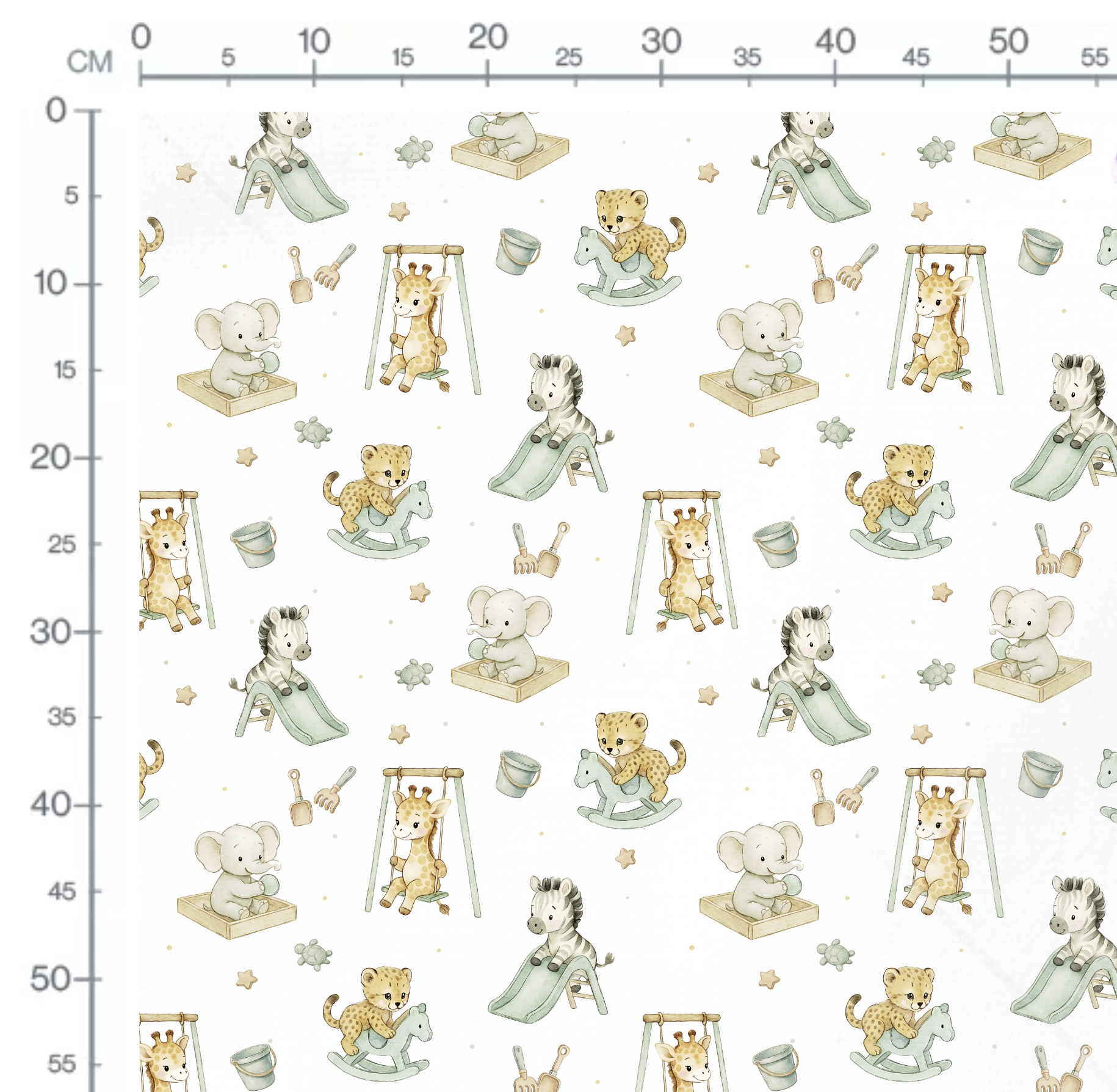 Tissu Imprimé Animaux Jungle Aire de Jeux, 10 tissus au choix – Image 2