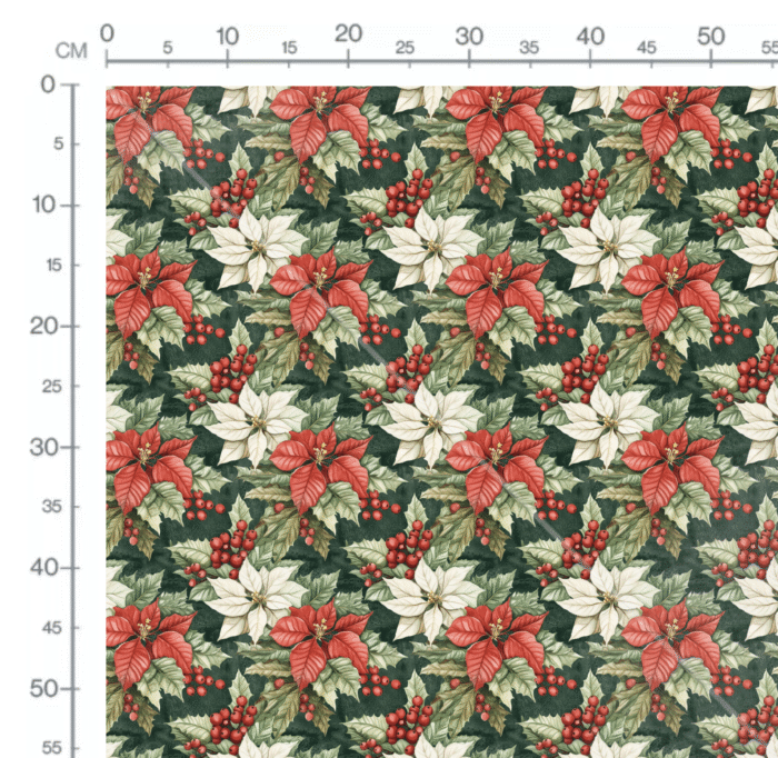Tissu Imprimé Noel Fleuri Julia, 10 tissus au choix – Image 2