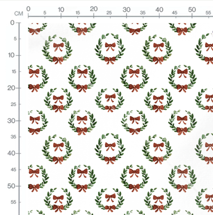 Tissu Imprimé Noel Poésie Couronne Feuilles, 10 tissus au choix – Image 2