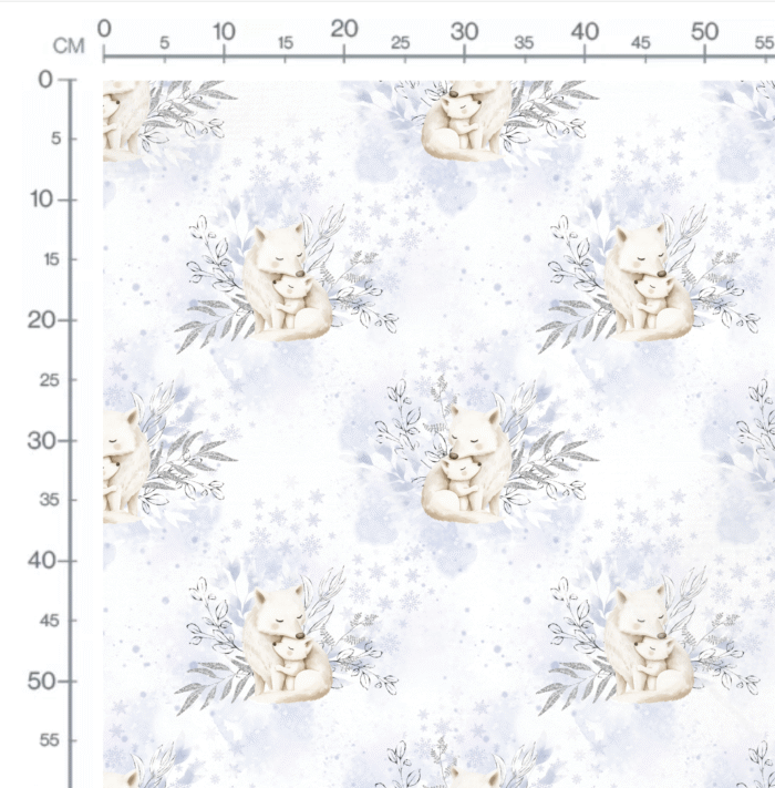 Tissu Imprimé Bébé Loup Feuilles, 10 tissus au choix – Image 2