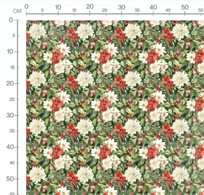 Tissu Imprimé Noel Fleuri Adèle, 10 tissus au choix – Image 2
