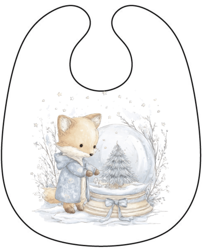 Panneau Bavoir de Noel Vintage Renard