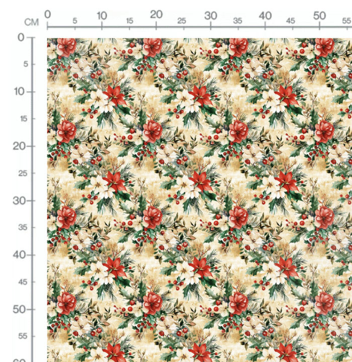 Tissu Imprimé Noel Fleuri Alice, 10 tissus au choix – Image 2