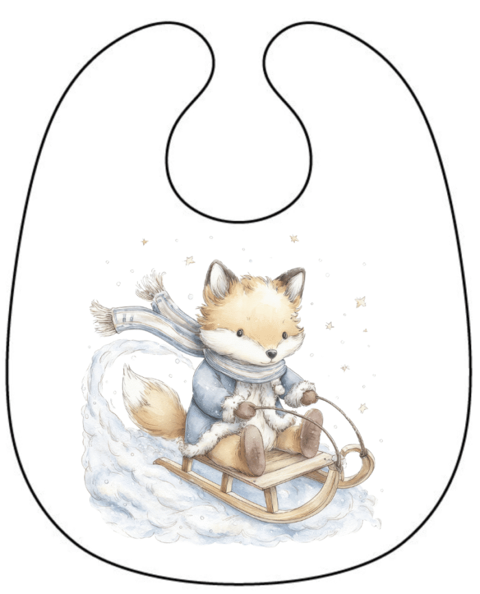 Panneau Bavoir de Noel Vintage Luge