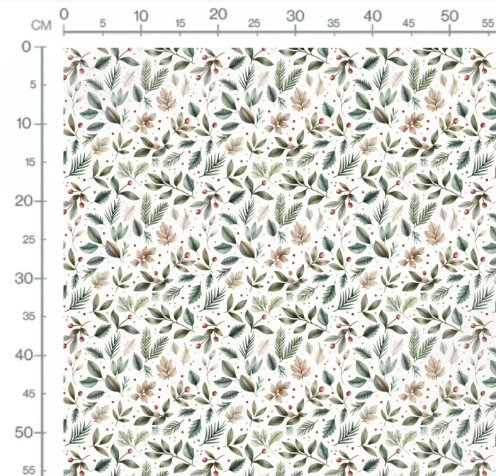 Tissu Imprimé Noel Feuilles Elegance, 11 tissus au choix – Image 2