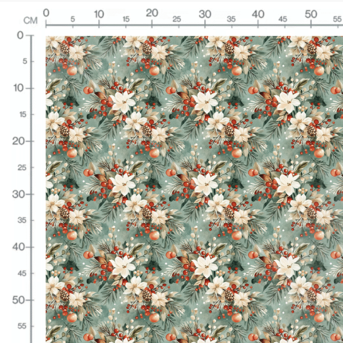 Tissu Imprimé Noel Fleuri Emma, 10 tissus au choix – Image 2