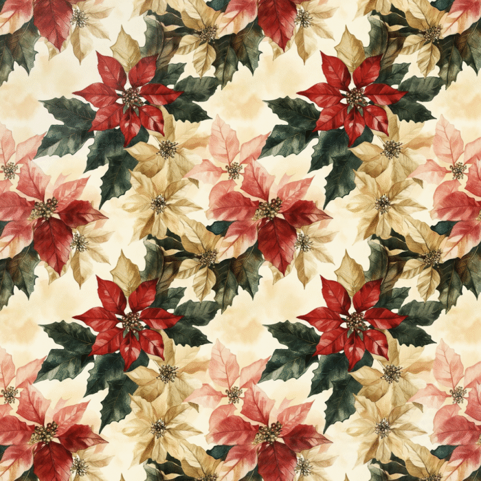 Tissu Imprimé Noel Fleuri Chloé, 10 tissus au choix