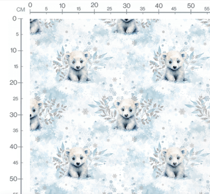 Tissu Imprimé Bébé Ours Polaire Hiver, 11 tissus au choix – Image 2
