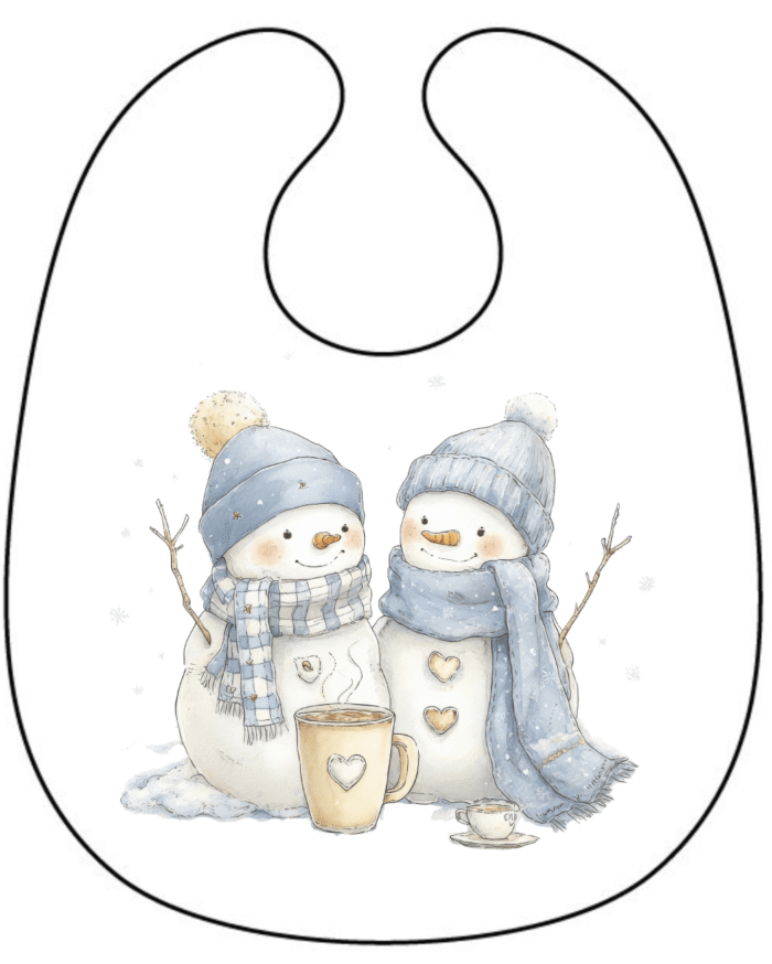 Panneau Bavoir de Noel Vintage Bonhommes