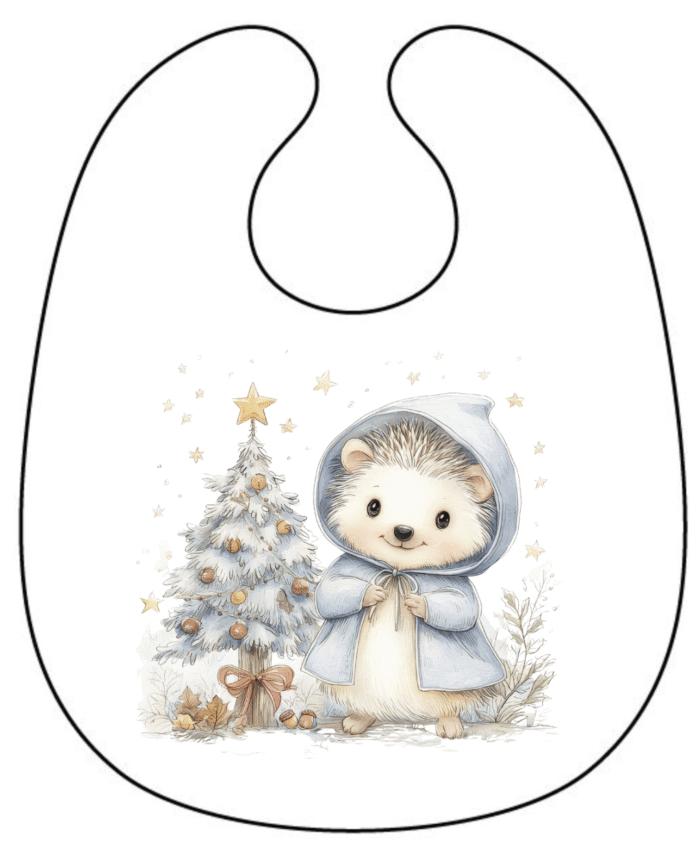 Panneau Bavoir de Noel Vintage Hérisson
