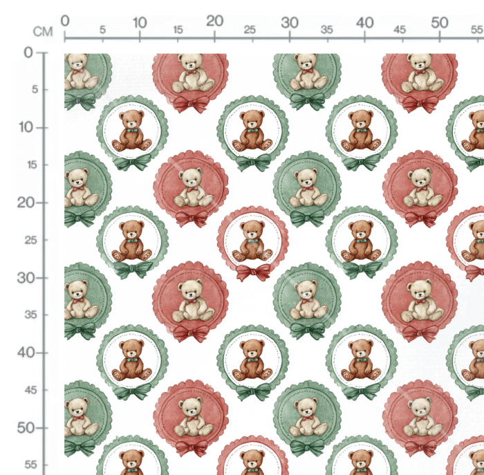 Tissu Imprimé Noel Poésie Ourson, 10 tissus au choix – Image 2