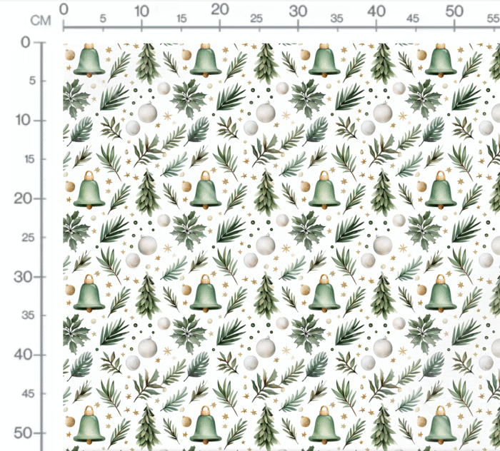 Tissu Imprimé Cloche Noel Brindilles, 11 tissus au choix – Image 2