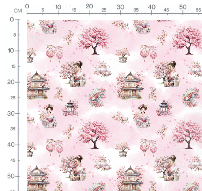 Tissu Imprimé Japon Cerisier Rose, 10 tissus au choix – Image 2