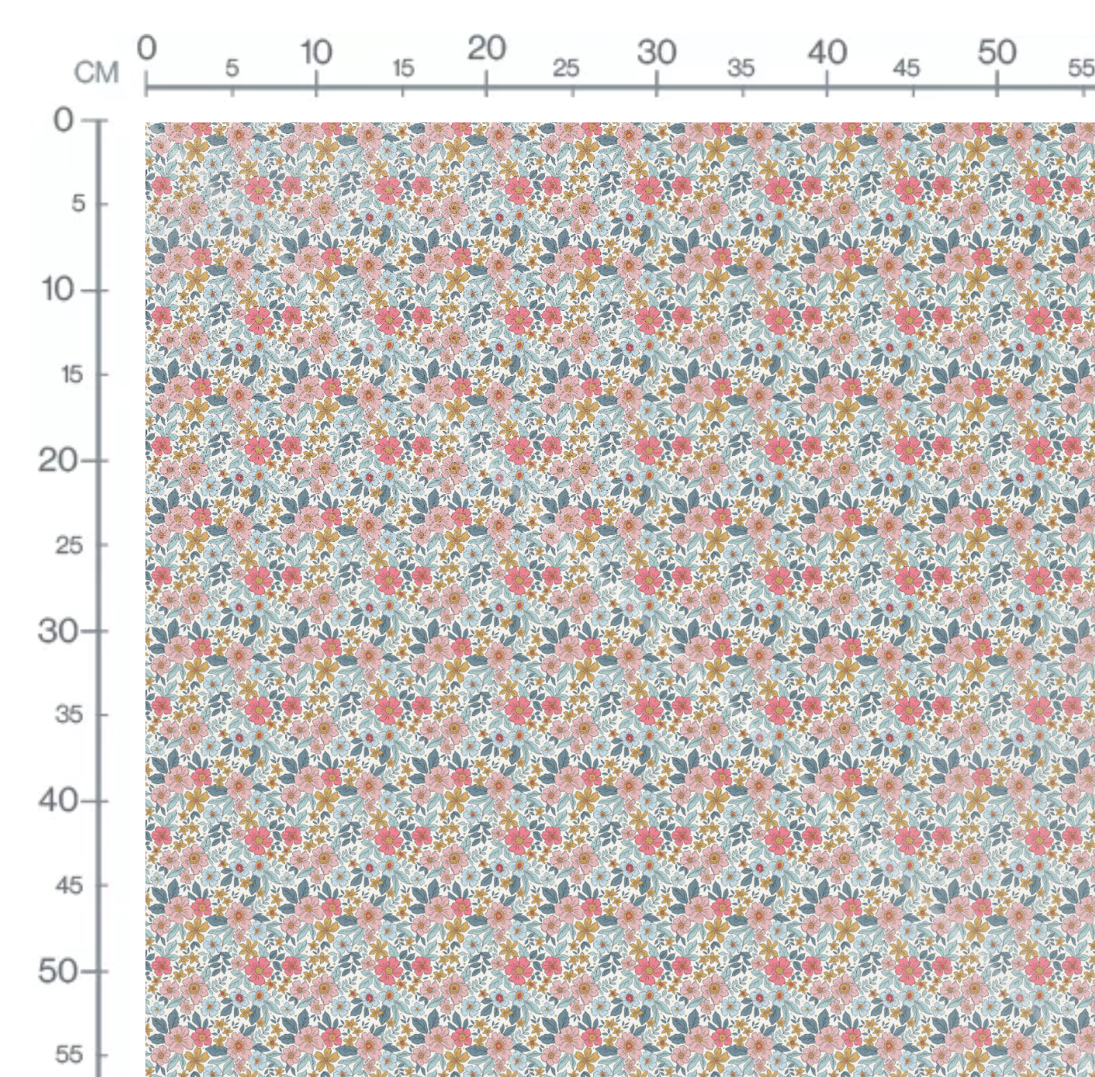 Tissu Fleuri Joie de Vivre Marine Petit, 10 tissus au choix – Image 2