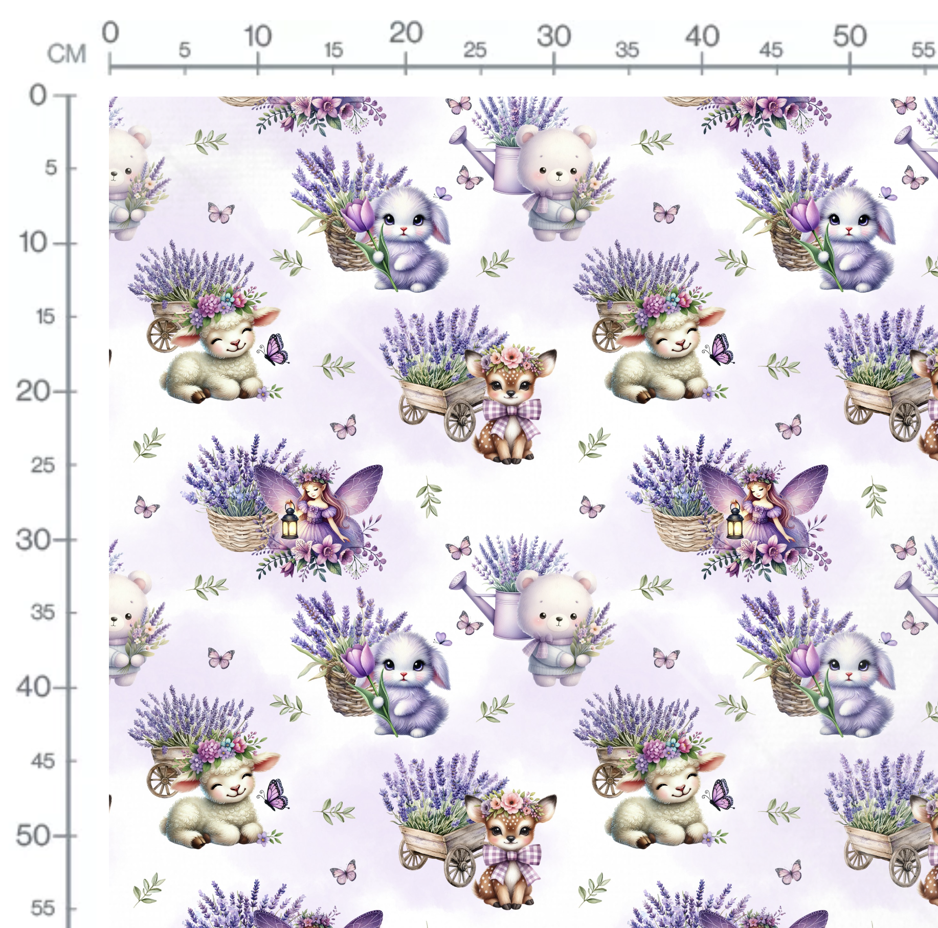 Tissu Imprimé Animaux Mignons Lavande, 10 tissus au choix – Image 2