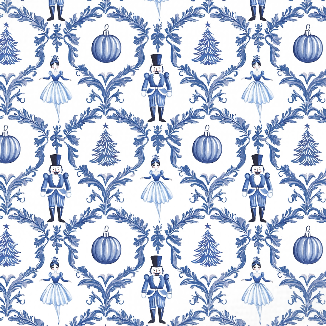 Tissu Imprimé Hiver Toile de Jouy Elegance, 11 tissus au choix