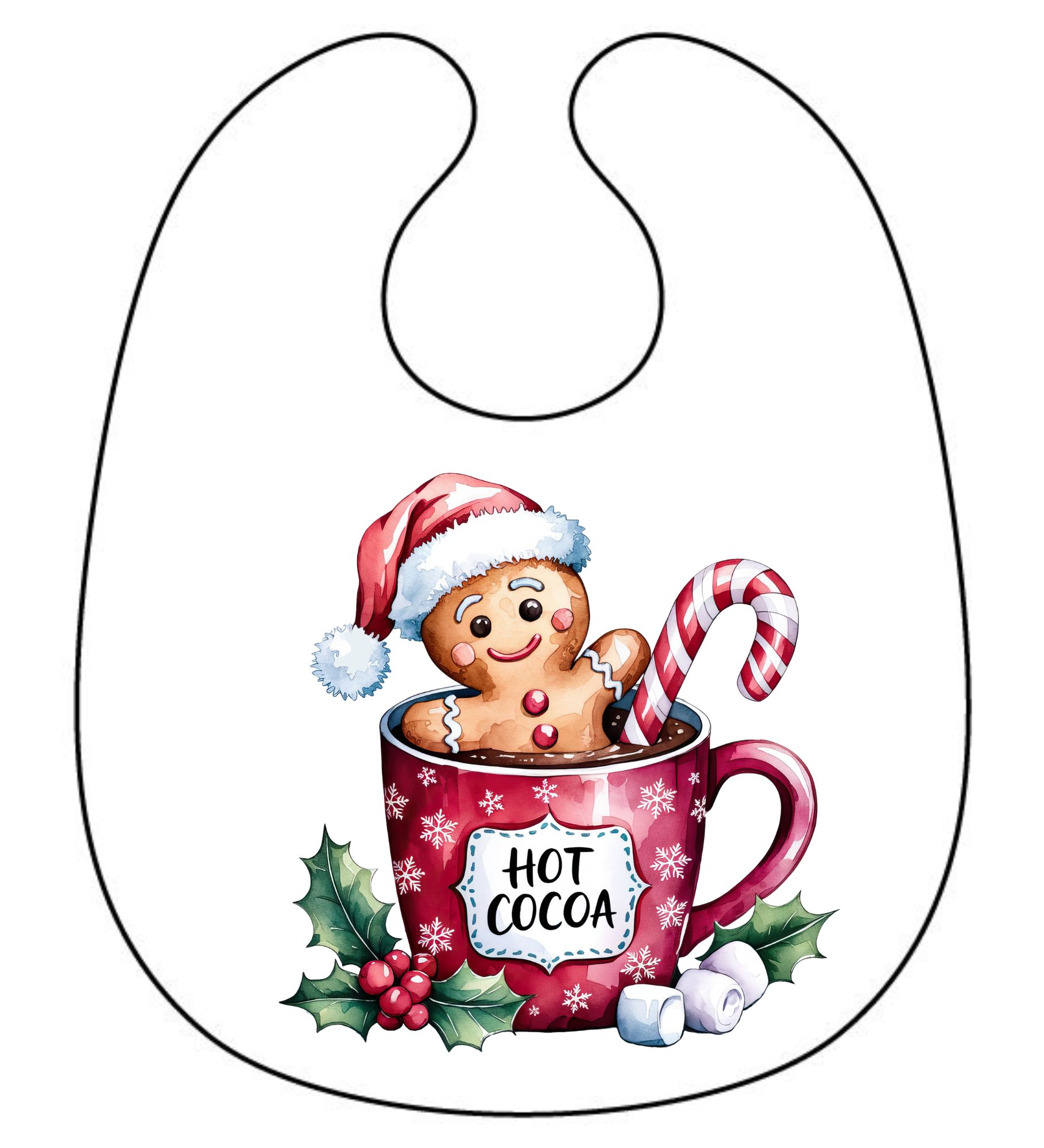 Panneau Bavoir de Noel Hot Cacao