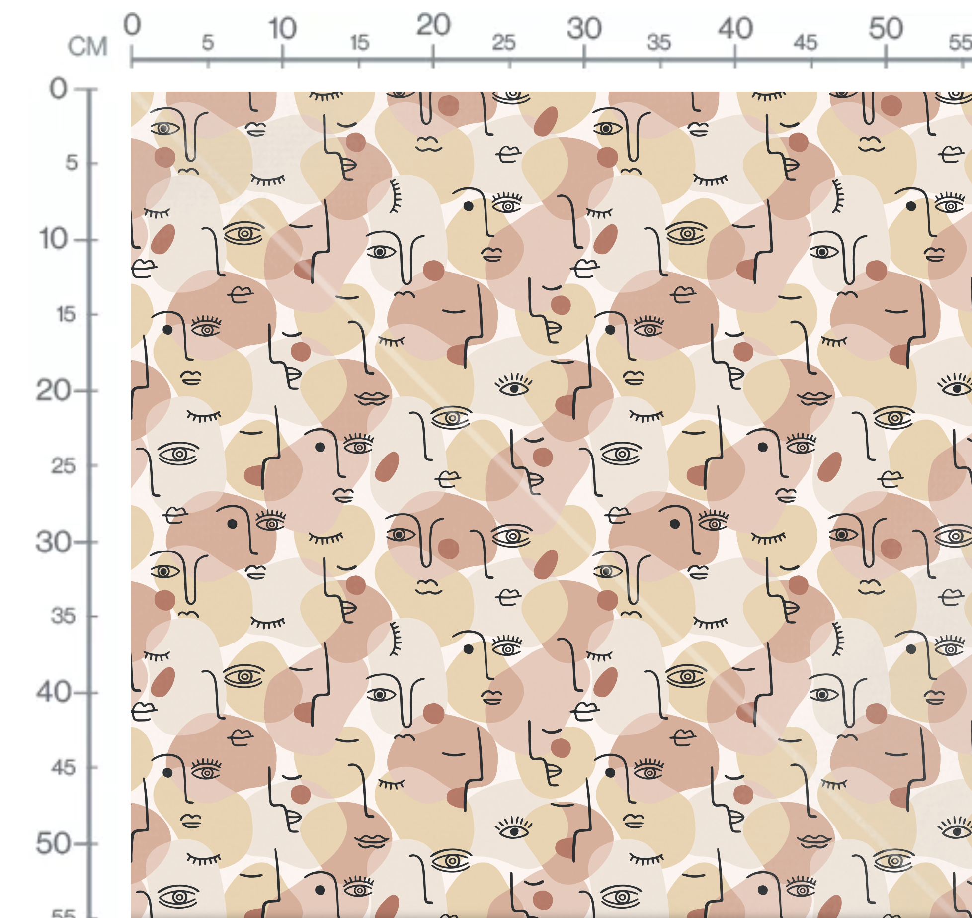 Tissu Imprimé Abstrait Visage Pastel, 11 tissus au choix – Image 2