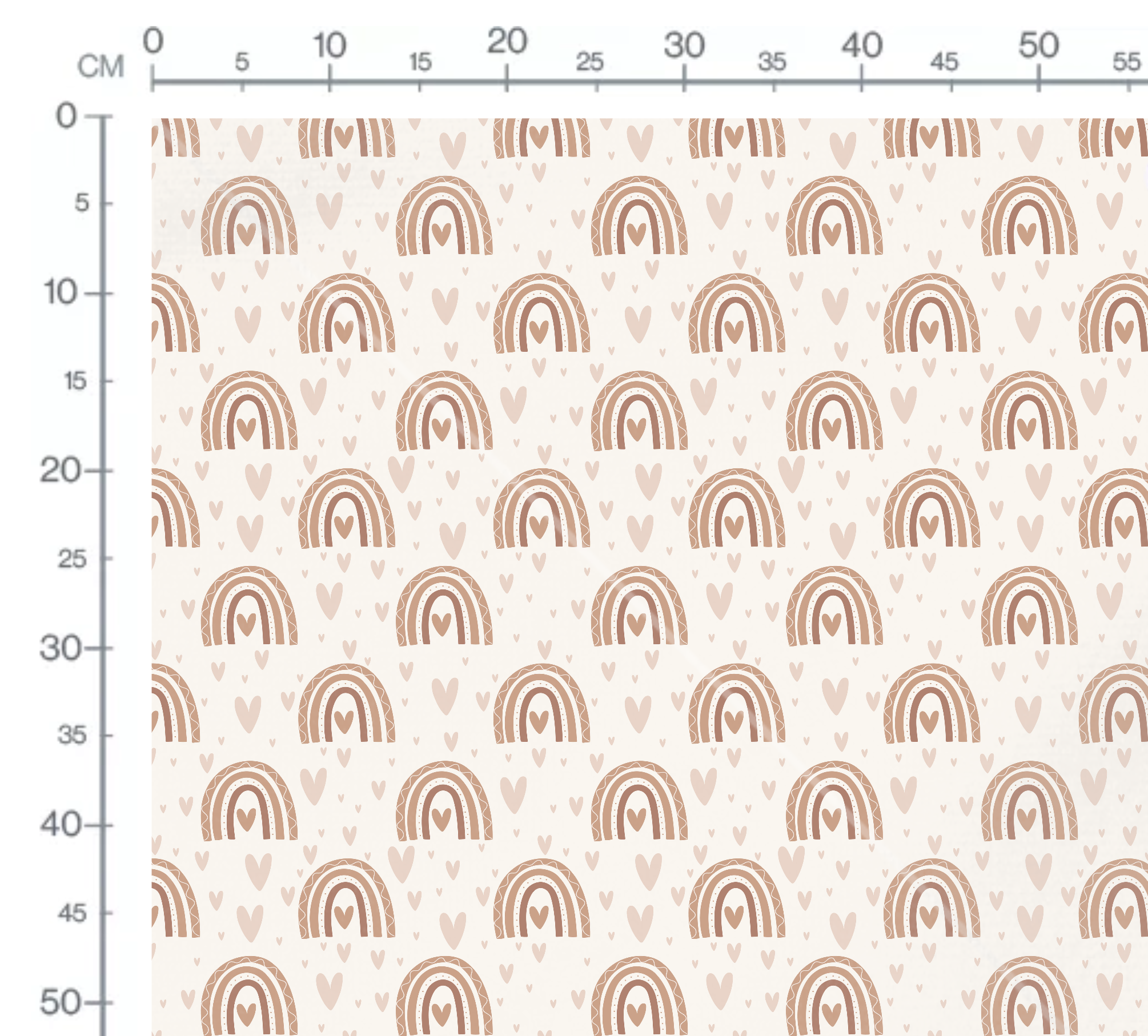 Tissu Imprimé Arc-en-ciel Beige Coeur, 11 tissus au choix – Image 2
