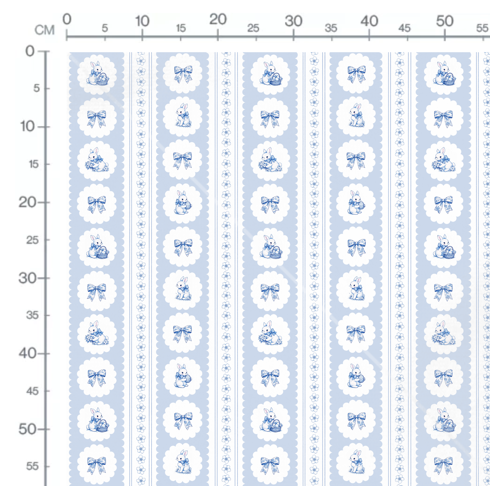Tissu Imprimé Lapin de Paques Médaillon Bleu, 11 tissus au choix – Image 2