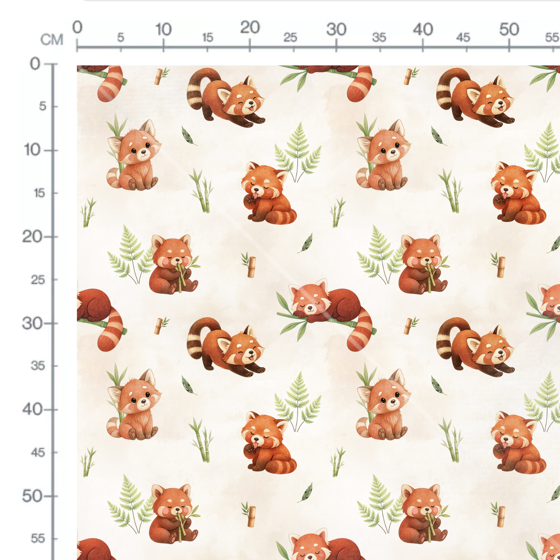 Tissu Exclusif Panda Roux Beige Aquarelle, 11 tissus au choix – Image 2