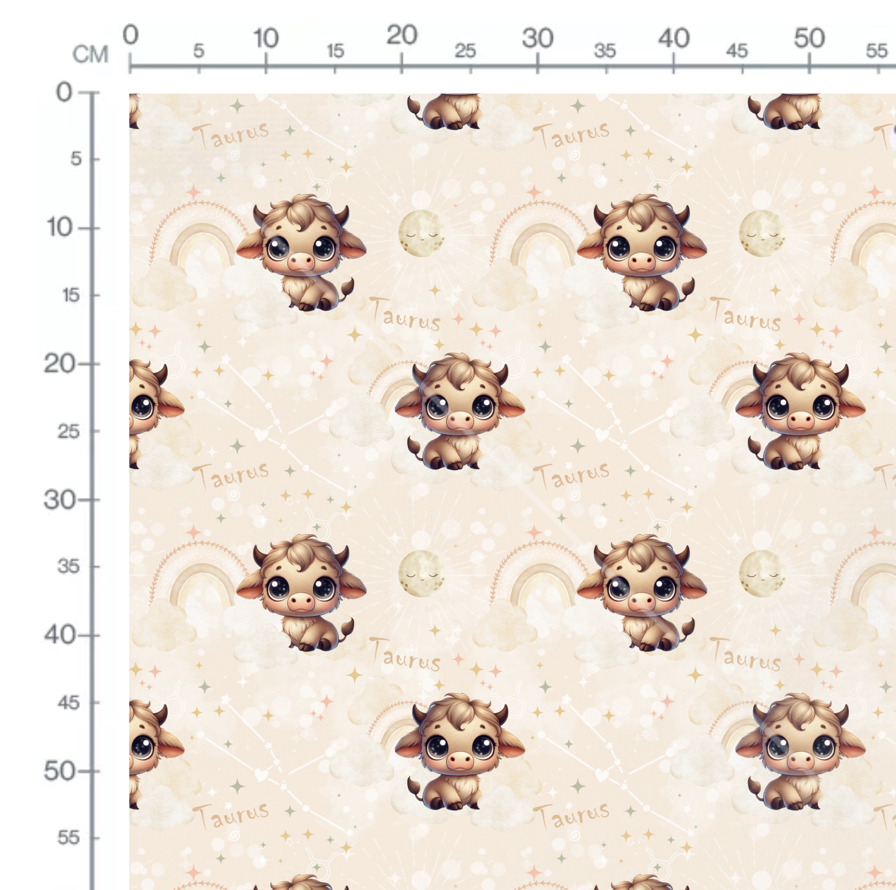 Tissu Imprimé Astro Mignon Taureau, 11 tissus au choix – Image 2