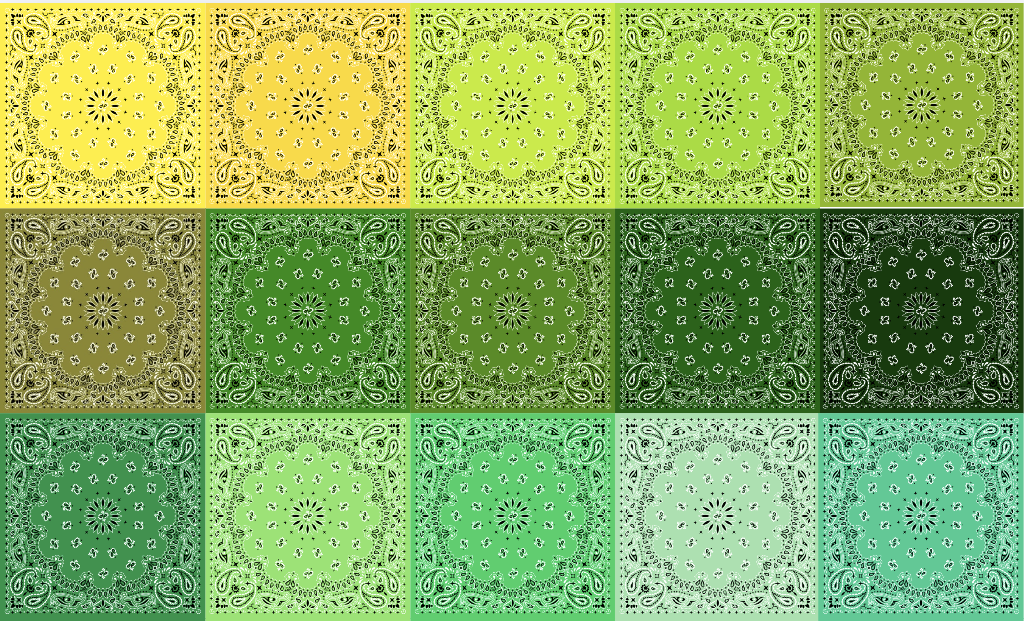 15 panneaux bandana 31x31 cm, pour pochettes, trousses... lot 3