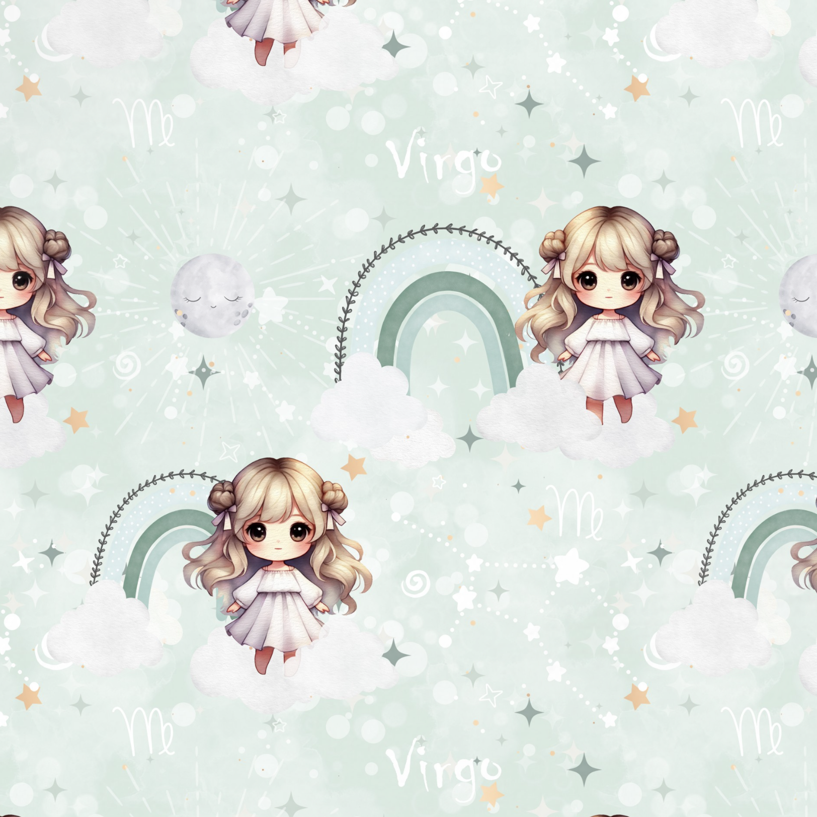 Tissu Imprimé Astro Mignon Vierge, 11 tissus au choix