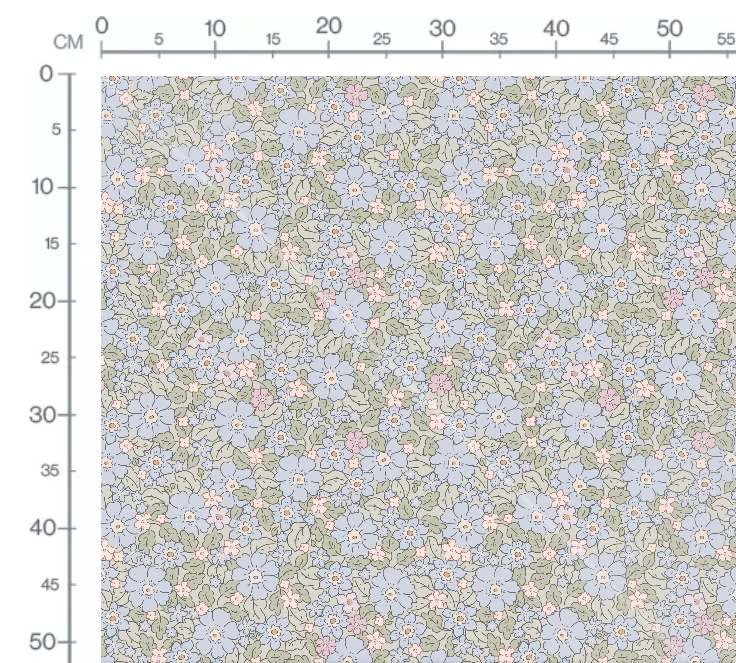 Tissu Imprimé Fleurs Printemps Jardin Bleu, 11 tissus au choix – Image 2