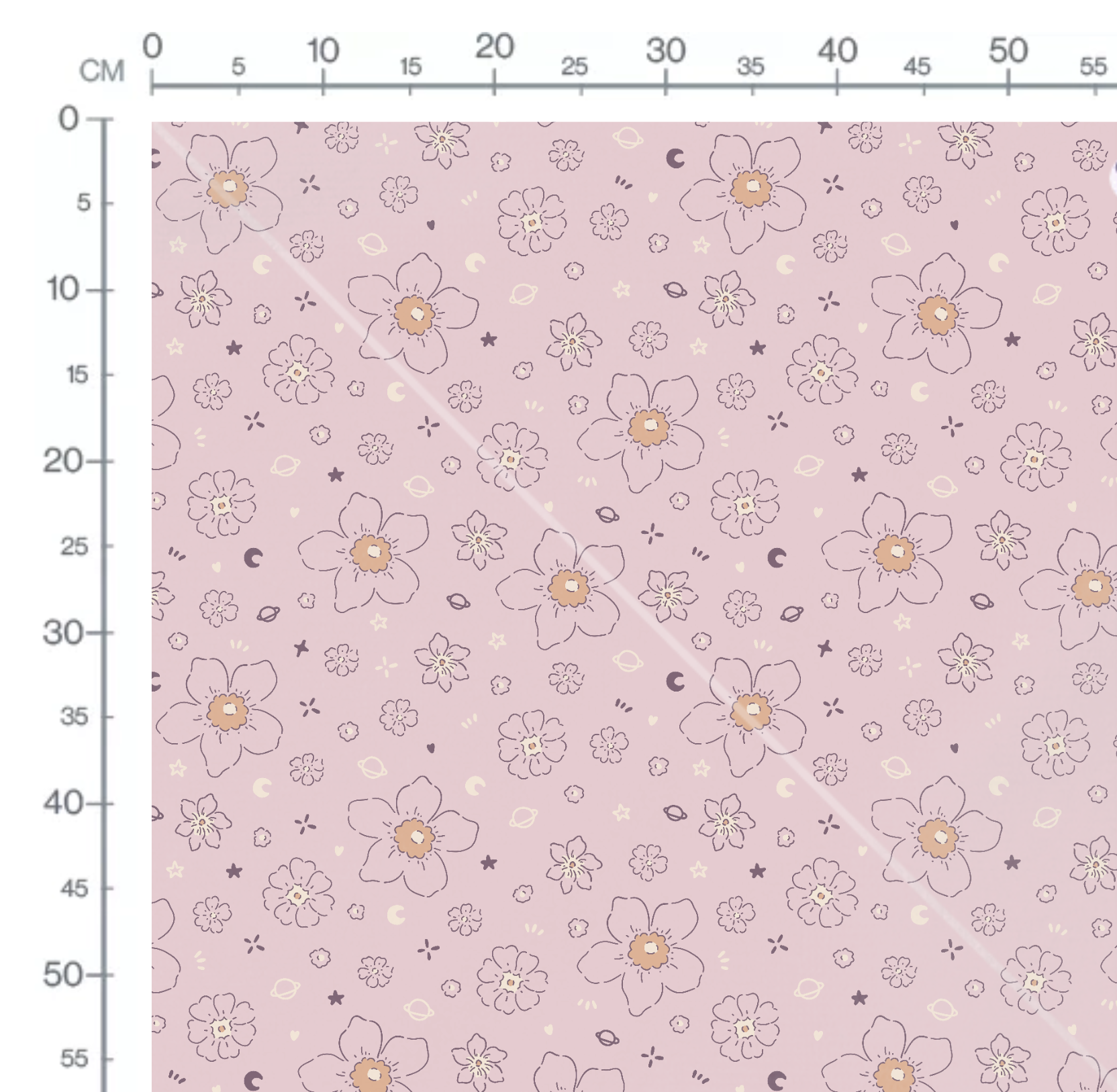 Tissu Imprimé Fleurs Printemps Etoiles Rose, 11 tissus au choix – Image 2