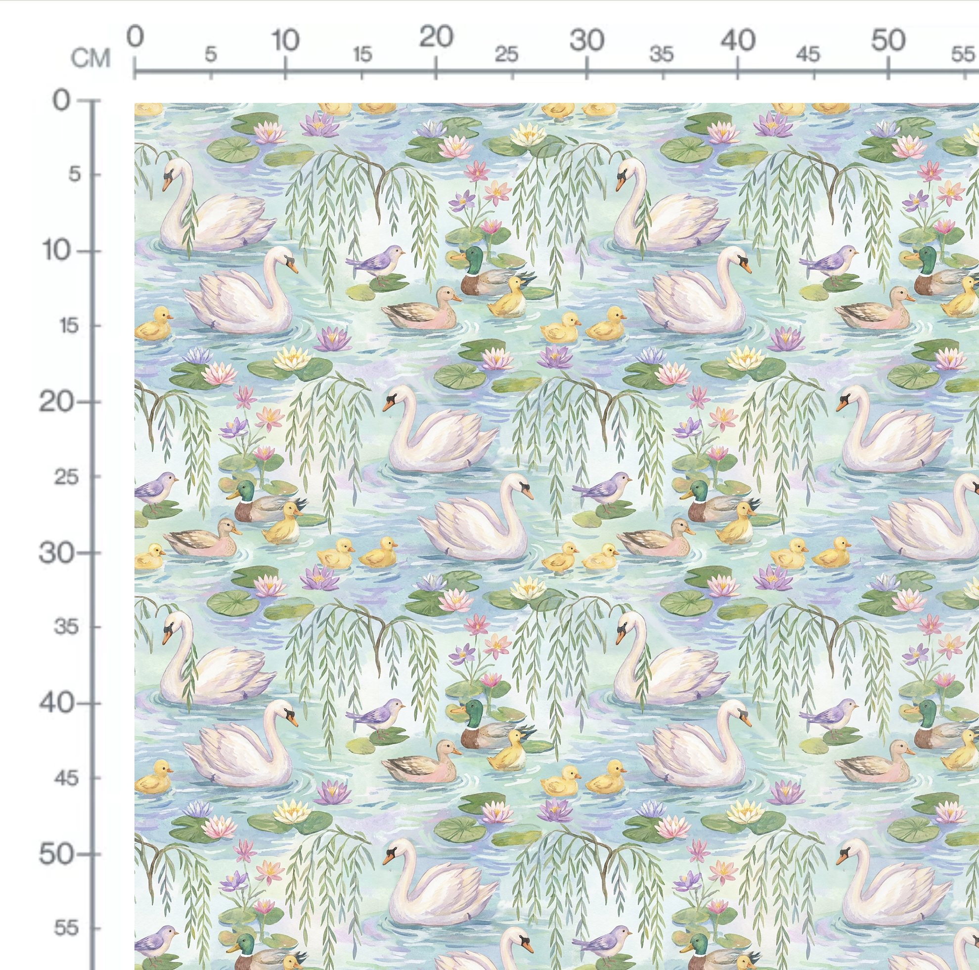 Tissu Imprimé Canard Cygne Printemps, 11 tissus au choix – Image 2