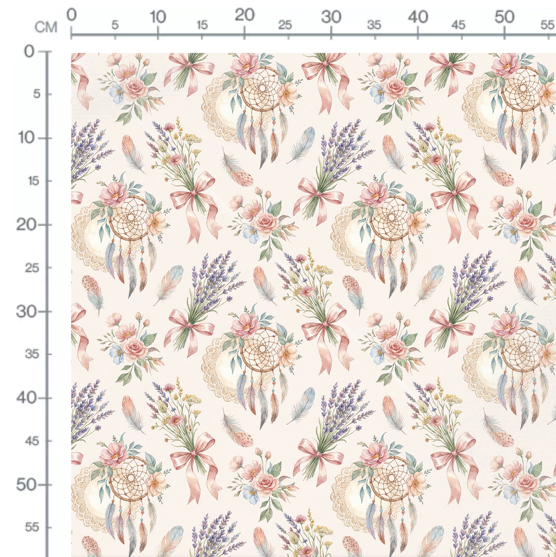 Tissu Imprimé Boho Floral Attrape Rêve, 11 tissus au choix – Image 2