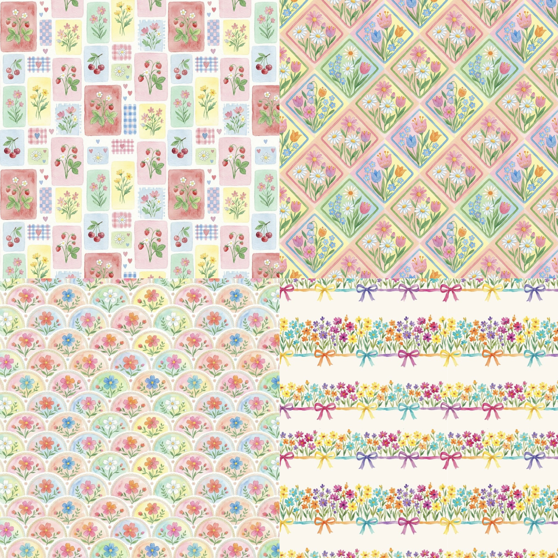 Panneau de Tissu Beau Printemps, 11 tissus au choix