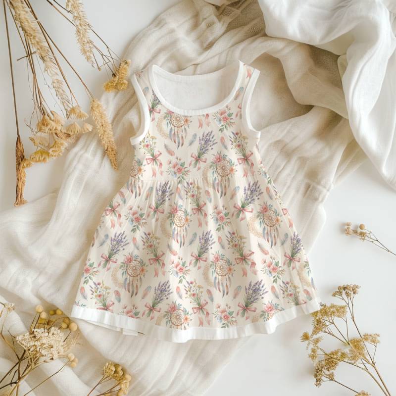 Tissu Imprimé Boho Floral Attrape Rêve, 11 tissus au choix – Image 3