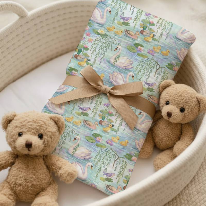 Tissu Imprimé Canard Cygne Printemps, 11 tissus au choix – Image 3