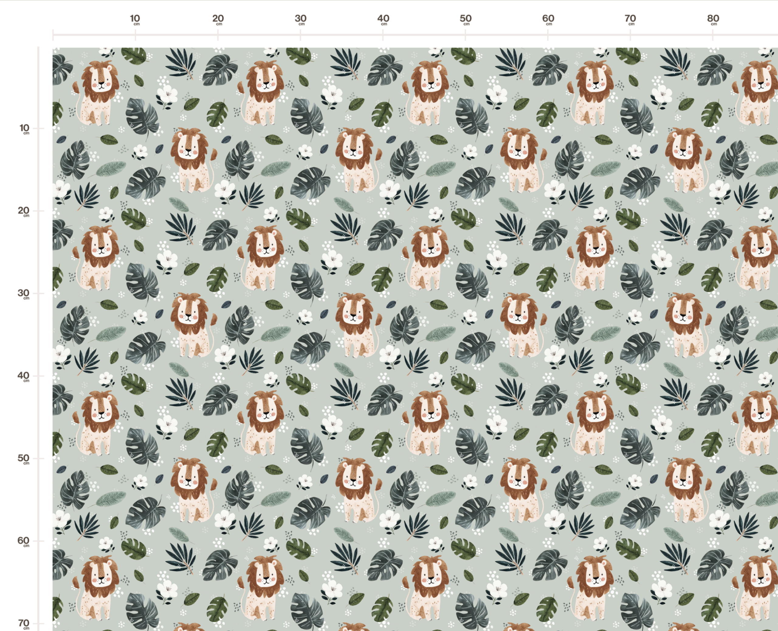Tissu Imprimé Lion Feuilles Jungle, 11 tissus au choix – Image 2