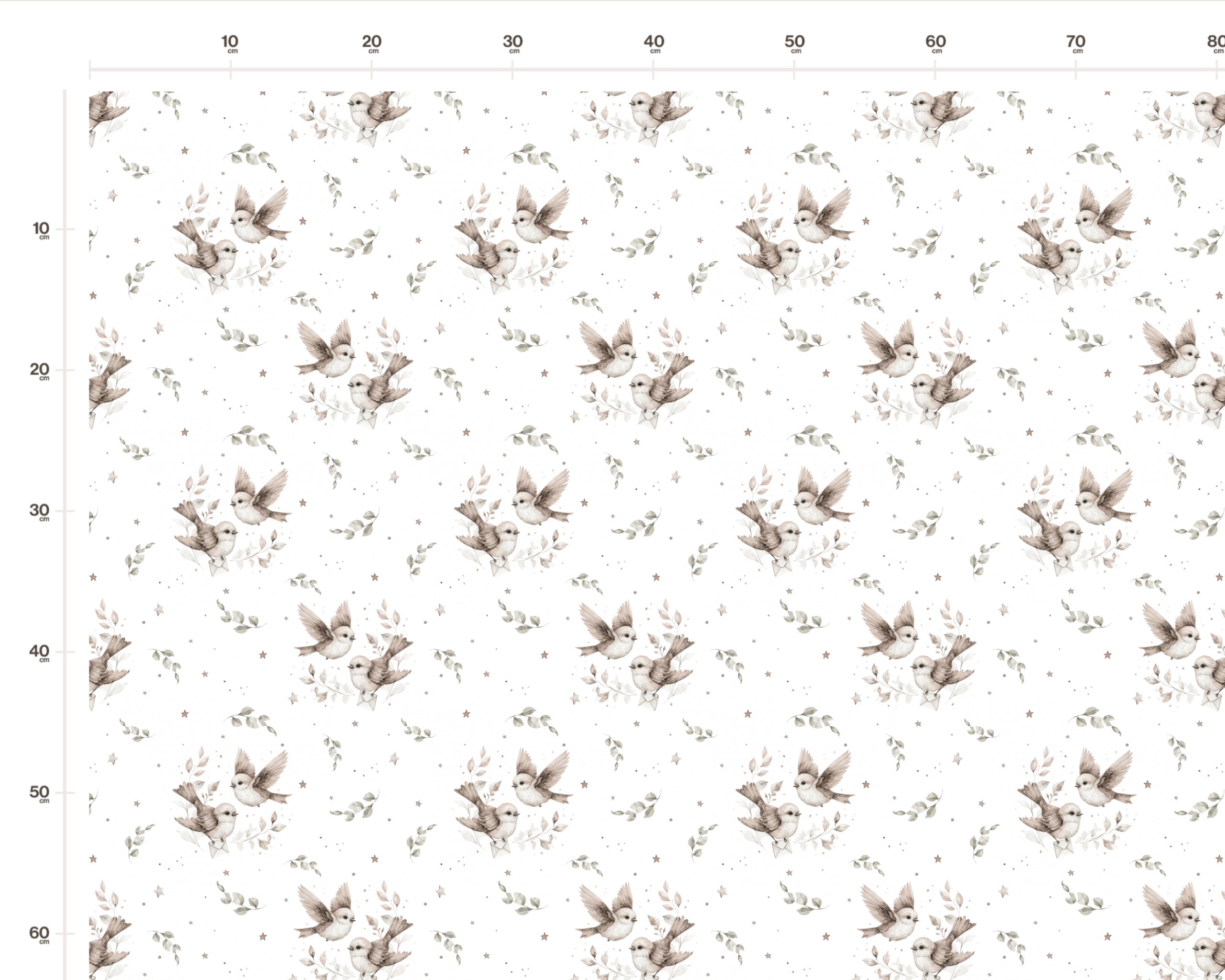 Tissu Imprimé Oiseaux Feuilles Étoiles, 11 tissus au choix – Image 2