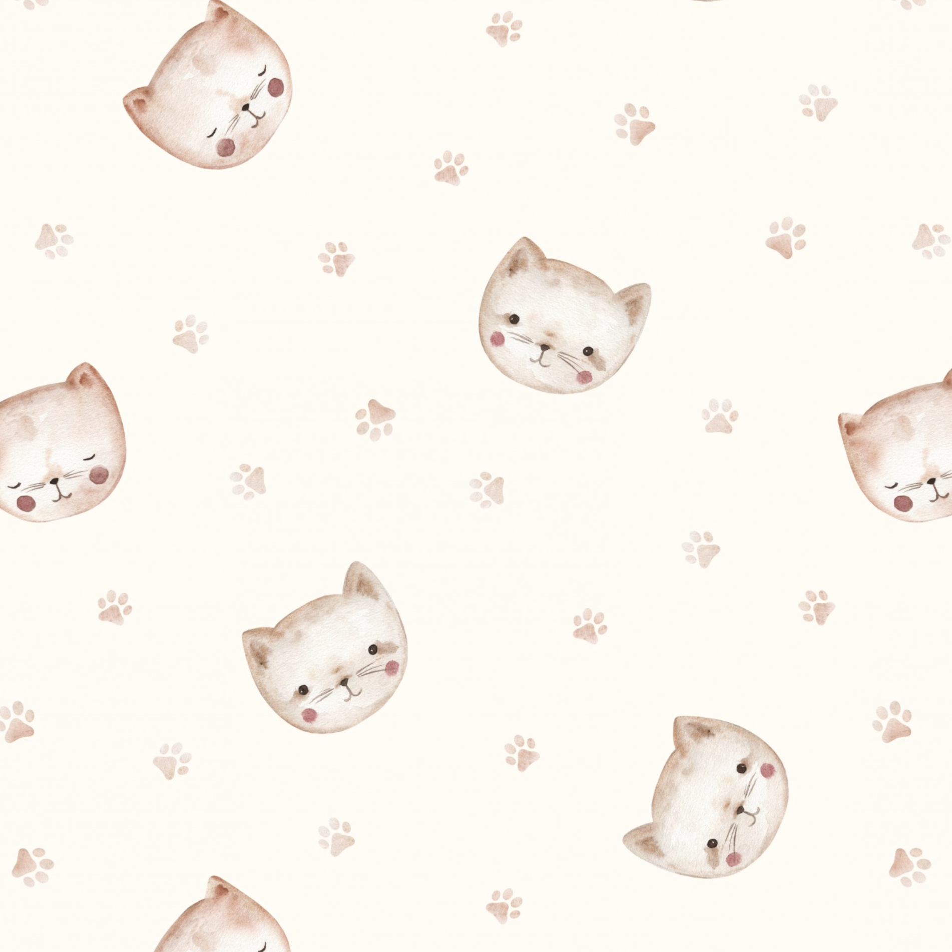 Tissu Imprimé Chat Mignon Pattes, 10 tissus au choix