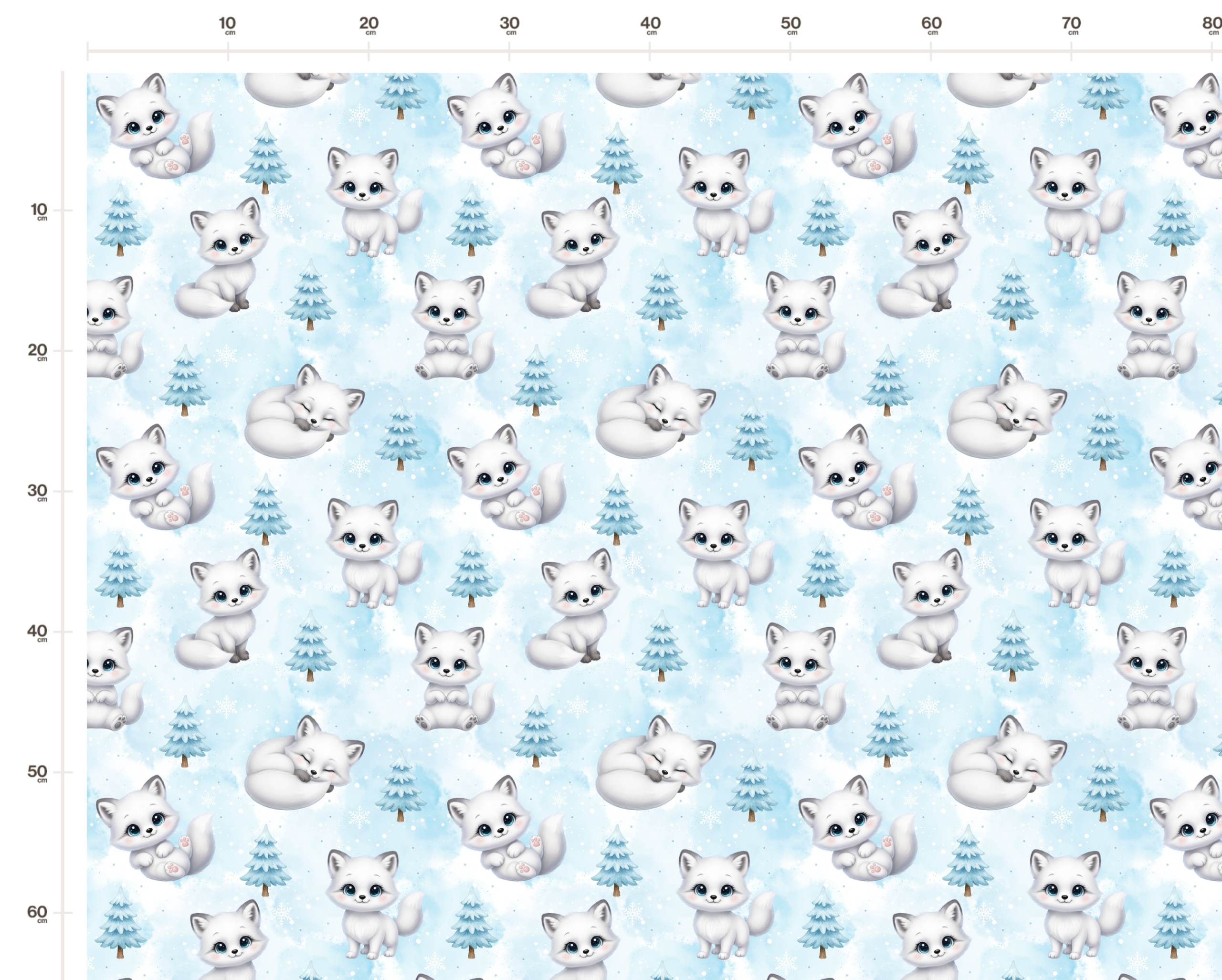 Tissu Imprimé Hiver Renard Blanc, 10 tissus au choix – Image 2