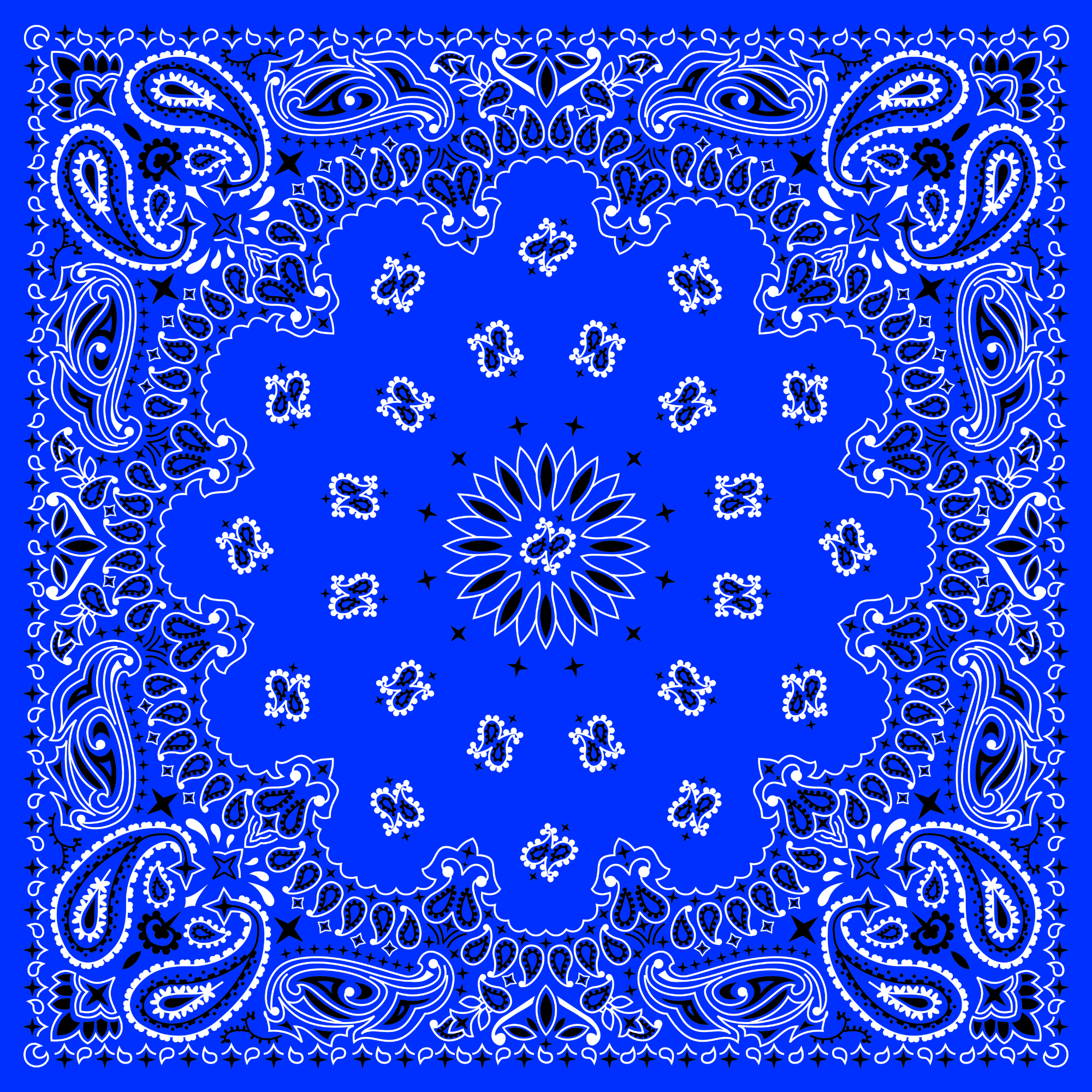 Tissu Imprimé Bandana Paisley 69B Bleu Vif, 11 tissus au choix