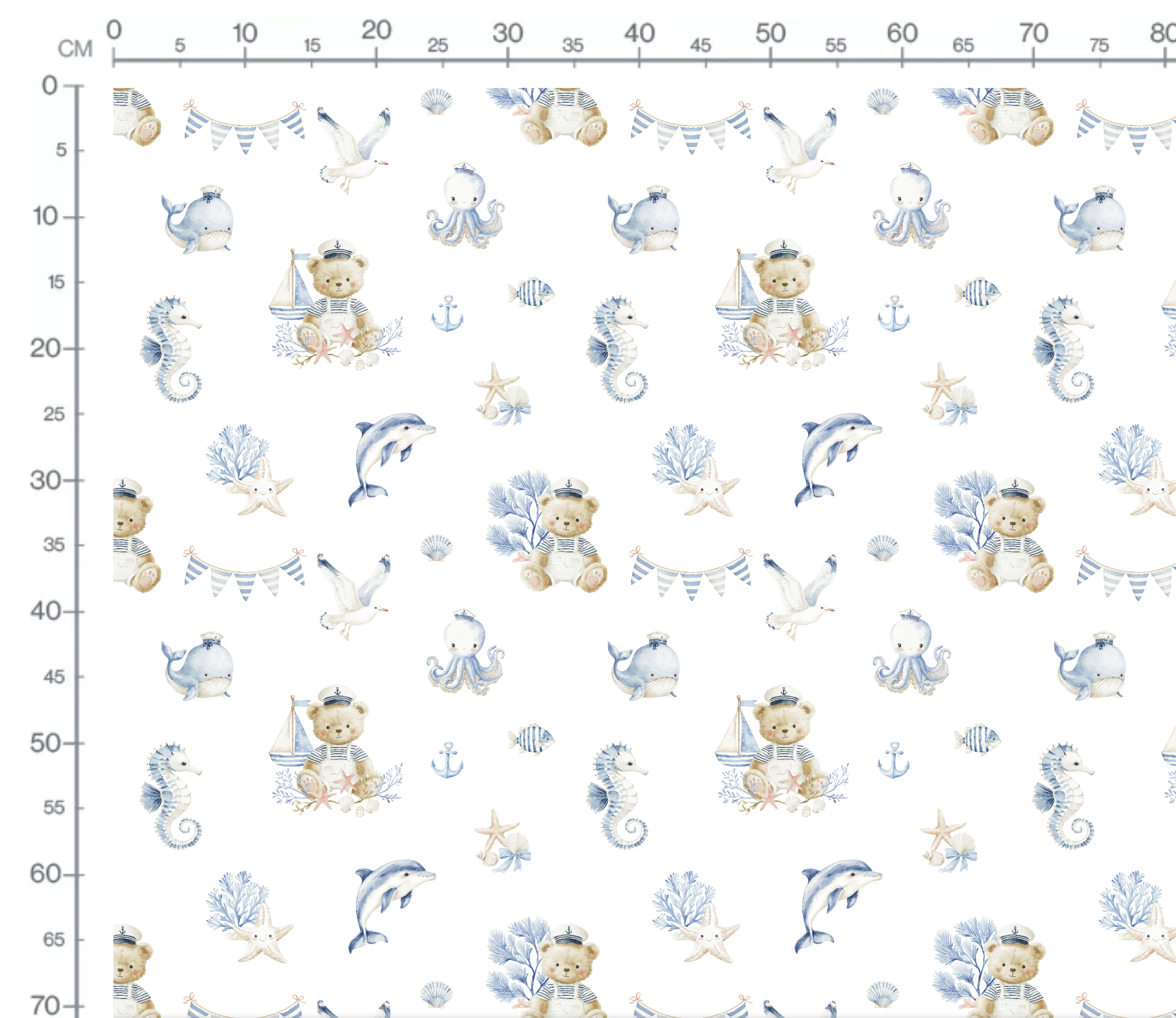Tissu Exclusif Ourson Marin Animaux, 11 tissus au choix – Image 2