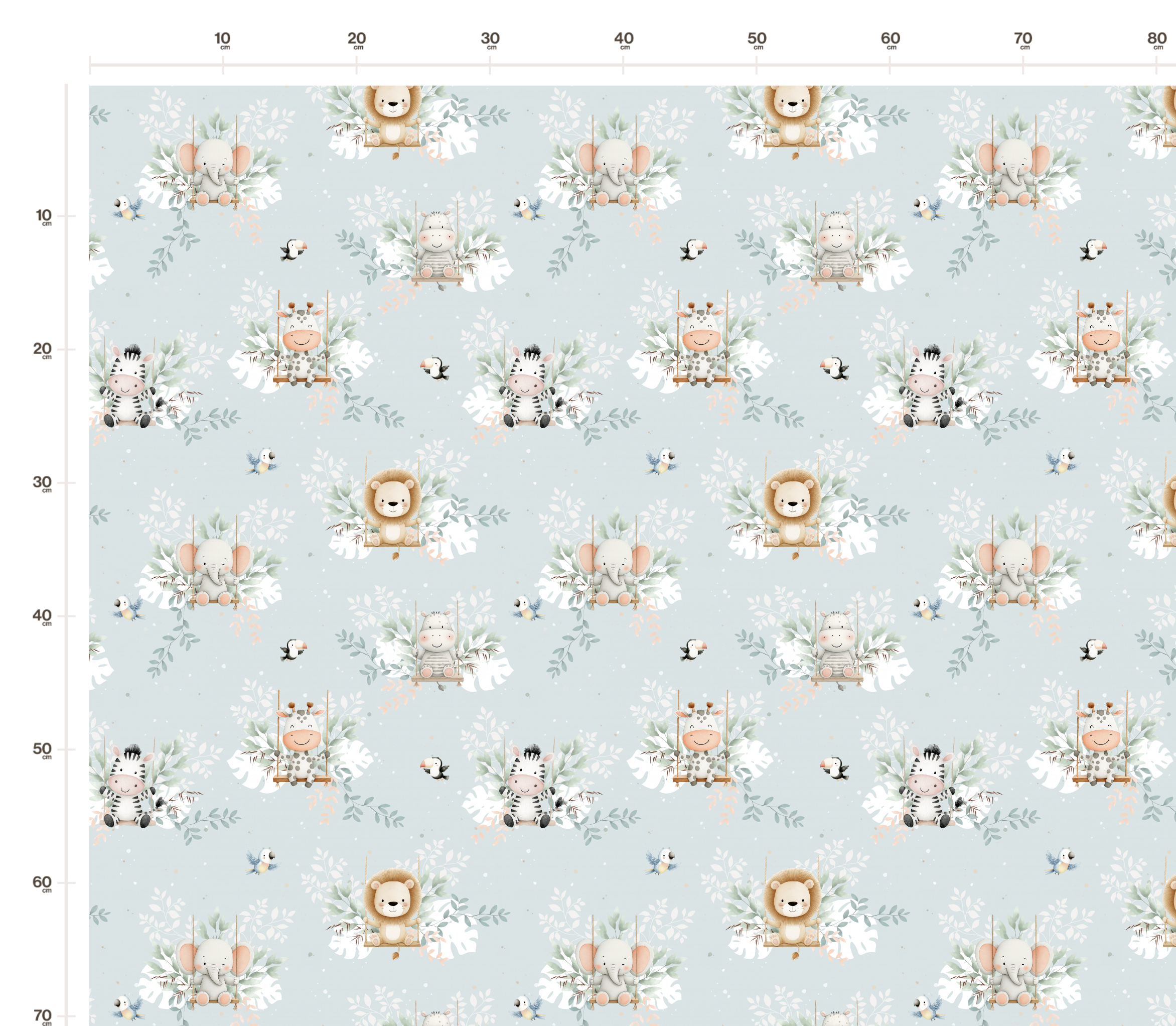 Tissu Imprimé Animaux Jungle Balançoire, 10 tissus au choix – Image 2
