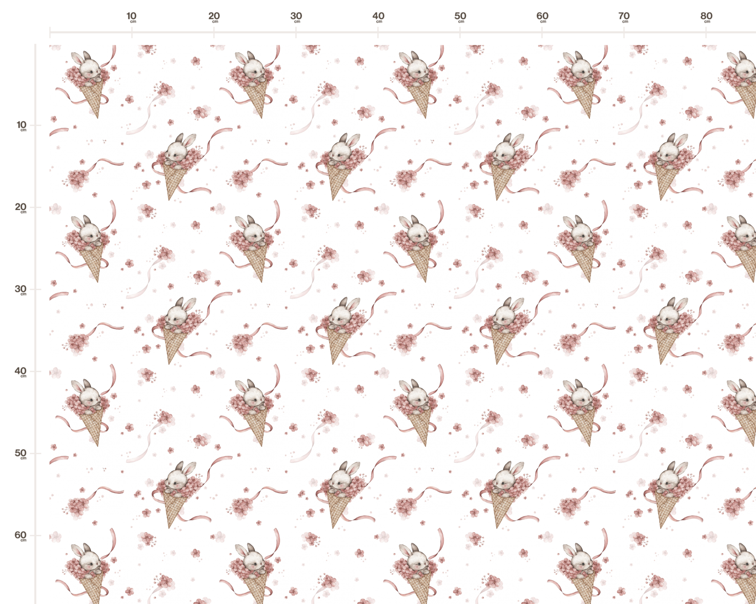 Tissu Imprimé Lapin Glace Fleurs, 11 tissus au choix – Image 2