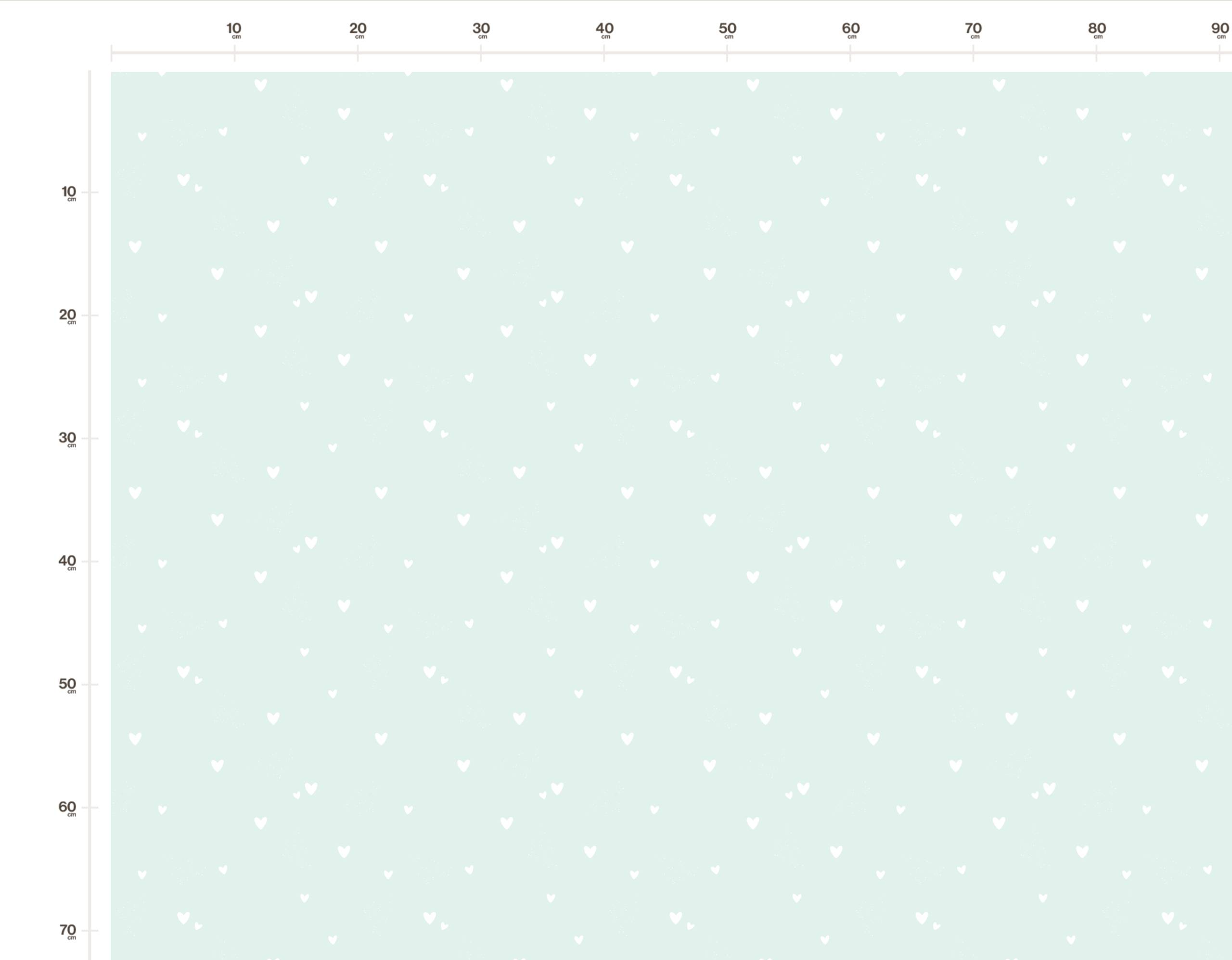 Tissu Imprimé Coeurs Blancs Bleu Vert, 11 tissus au choix – Image 2